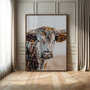 Texas Longhorn Wall Art Canvas Print – Speckled Horned Bull