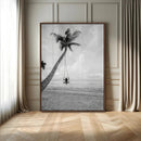Black White Palm Tree Wall Art – Framed Ocean View Canvas by MyGreatCanvas | Canvas Wall Art Prints | Photo Prints & Wall Decor