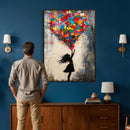 Banksy Street Art Canvas Wall Art, Girl Heart Balloons by MyGreatCanvas | Canvas Wall Art Prints | Photo Prints & Wall Decor