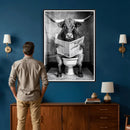 Texas Longhorn Cow Toilet Paper Canvas Wall Art, Funny by MyGreatCanvas | Canvas Wall Art Prints | Photo Prints & Wall Decor