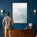 Surfers on Waves Canvas Wall Art, Aerial Ocean Photography by MyGreatCanvas | Canvas Wall Art Prints | Photo Prints & Wall Decor