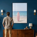 Pink Surfboard Canvas Wall Art, Minimalist Beach Photography by MyGreatCanvas | Canvas Wall Art Prints | Photo Prints & Wall Decor