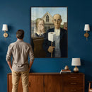 Funny Bathroom Canvas Wall Art, Grant Wood American Gothic by MyGreatCanvas | Canvas Wall Art Prints | Photo Prints & Wall Decor