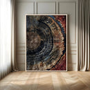 Tree Rings Wall Art Canvas Print – Framed Rustic Wood Grain