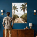 Tropical Palm Wall Art – Sandy Pathway Canvas Print, Ocean by MyGreatCanvas | Canvas Wall Art Prints | Photo Prints & Wall Decor