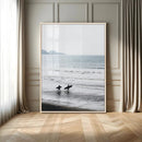 Surfer Silhouettes Wall Art Canvas Print – Minimalist Ocean