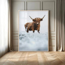 Highland Cow Wall Art Canvas Print – Framed Horned Scottish