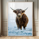 Highland Cow Wall Art Canvas Print – Framed Frosty Winter by MyGreatCanvas | Canvas Wall Art Prints | Photo Prints & Wall Decor