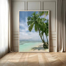 Tropical Beach Palm Trees Canvas Print – Framed Island