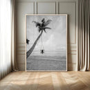 Black White Palm Tree Wall Art – Framed Ocean View Canvas by MyGreatCanvas | Canvas Wall Art Prints | Photo Prints & Wall Decor
