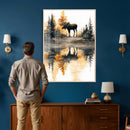 Abstract Moose Forest Wall Art Canvas Print – Wildlife by MyGreatCanvas | Canvas Wall Art Prints | Photo Prints & Wall Decor