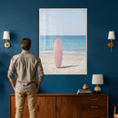 Pink Surfboard Canvas Wall Art, Minimalist Beach Photography by MyGreatCanvas | Canvas Wall Art Prints | Photo Prints & Wall Decor