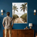 Tropical Palm Wall Art – Sandy Pathway Canvas Print, Ocean by MyGreatCanvas | Canvas Wall Art Prints | Photo Prints & Wall Decor