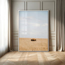 Minimalist Nature Wall Art Canvas Print – Framed Bison