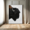 Western Rustic Wall Art Canvas Print – Framed Buffalo Black