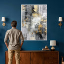 Gray Gold Abstract Wall Art Canvas Print, Textured Modern by MyGreatCanvas | Canvas Wall Art Prints | Photo Prints & Wall Decor