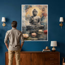 Serene Buddha with Lotus Flowers | Tranquil Meditation Art | by MyGreatCanvas | Canvas Wall Art Prints | Photo Prints & Wall Decor