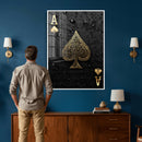 Ace of Spades Wall Art Canvas Print – Black and Gold Playing by MyGreatCanvas | Canvas Wall Art Prints | Photo Prints & Wall Decor