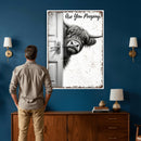 Funny Highland Cow Bathroom Wall Art Canvas Print, Are You by MyGreatCanvas | Canvas Wall Art Prints | Photo Prints & Wall Decor