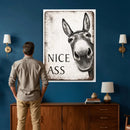 Funny Donkey Bathroom Wall Art Canvas Print, Nice Ass Farm by MyGreatCanvas | Canvas Wall Art Prints | Photo Prints & Wall Decor