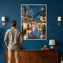 Tokyo Tea House Canvas Wall Art — Japan Rainy Night Street by MyGreatCanvas | Canvas Wall Art Prints | Photo Prints & Wall Decor