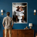 Texas Longhorn Cow Toilet Paper Canvas Wall Art, Funny by MyGreatCanvas | Canvas Wall Art Prints | Photo Prints & Wall Decor