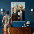 Funny Bathroom Canvas Wall Art, Grant Wood American Gothic by MyGreatCanvas | Canvas Wall Art Prints | Photo Prints & Wall Decor