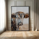 Texas Longhorn Wall Art Canvas Print – Speckled Horned Bull