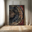 Tree Rings Wall Art Canvas Print – Framed Rustic Wood Grain