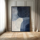 Navy Abstract Wall Art Canvas Print – Framed Minimal Lineart