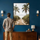 Tropical Palm Wall Art – Sandy Pathway Canvas Print, Ocean by MyGreatCanvas | Canvas Wall Art Prints | Photo Prints & Wall Decor