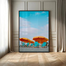 Beach Umbrellas Wall Art Canvas Print – Framed Tropical