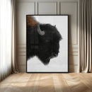 Western Rustic Wall Art Canvas Print – Framed Buffalo Black