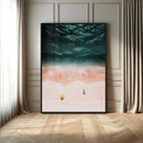 Aerial Serenity Wall Art Canvas Print – Gentle Waves Peach