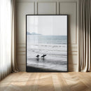 Surfer Silhouettes Wall Art Canvas Print – Minimalist Ocean