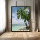 Tropical Beach Palm Trees Canvas Print – Framed Island