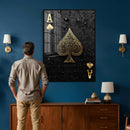 Ace of Spades Wall Art Canvas Print – Black and Gold Playing by MyGreatCanvas | Canvas Wall Art Prints | Photo Prints & Wall Decor