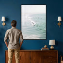 Surfers on Waves Canvas Wall Art, Aerial Ocean Photography by MyGreatCanvas | Canvas Wall Art Prints | Photo Prints & Wall Decor