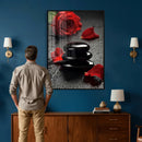 Black Lava Stone Rose Canvas | Red Rose Spa Photography by MyGreatCanvas | Canvas Wall Art Prints | Photo Prints & Wall Decor