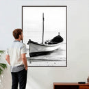 Minimal Boat Wall Art Canvas Print – Black and White Coastal by MyGreatCanvas | Canvas Wall Art Prints | Photo Prints & Wall Decor