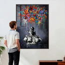 Banksy Inspired Boy Swing Wall Art Canvas Print by MyGreatCanvas | Canvas Wall Art Prints | Photo Prints & Wall Decor