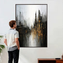 Abstract Urban Wall Art Canvas Print, Gold Black Modern by MyGreatCanvas | Canvas Wall Art Prints | Photo Prints & Wall Decor