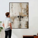Neutral Abstract Wall Art Canvas Print, Beige Black Textured by MyGreatCanvas | Canvas Wall Art Prints | Photo Prints & Wall Decor
