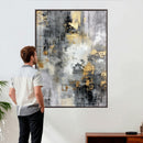Gray Gold Abstract Wall Art Canvas Print, Textured Modern by MyGreatCanvas | Canvas Wall Art Prints | Photo Prints & Wall Decor