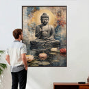 Serene Buddha with Lotus Flowers | Tranquil Meditation Art | by MyGreatCanvas | Canvas Wall Art Prints | Photo Prints & Wall Decor