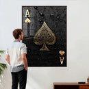 Ace of Spades Wall Art Canvas Print – Black and Gold Playing by MyGreatCanvas | Canvas Wall Art Prints | Photo Prints & Wall Decor