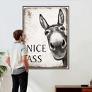 Funny Donkey Bathroom Wall Art Canvas Print, Nice Ass Farm by MyGreatCanvas | Canvas Wall Art Prints | Photo Prints & Wall Decor