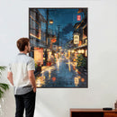 Tokyo Tea House Canvas Wall Art — Japan Rainy Night Street by MyGreatCanvas | Canvas Wall Art Prints | Photo Prints & Wall Decor