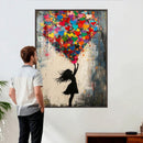 Banksy Street Art Canvas Wall Art, Girl Heart Balloons by MyGreatCanvas | Canvas Wall Art Prints | Photo Prints & Wall Decor