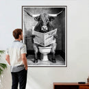 Texas Longhorn Cow Toilet Paper Canvas Wall Art, Funny by MyGreatCanvas | Canvas Wall Art Prints | Photo Prints & Wall Decor